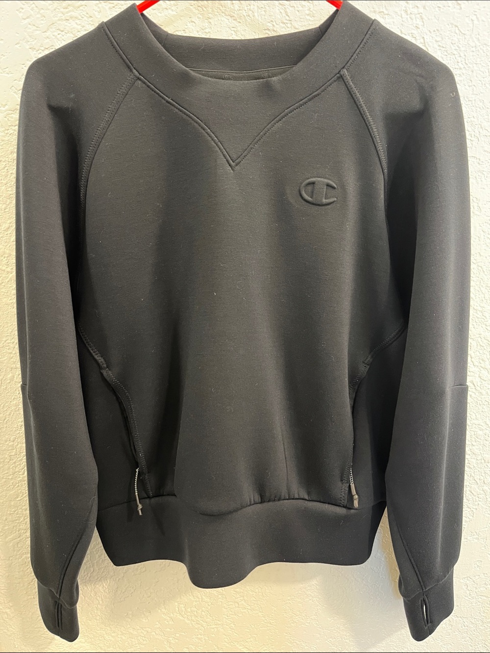Champion Black Crewneck Sweatshirt with Subtle Logo